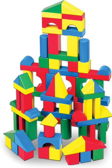 100-Piece Wooden Building Blocks Set