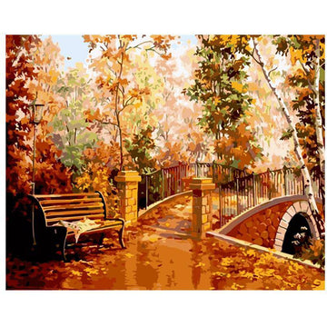 Paint by Numbers Kit - A Bridge And Autumn