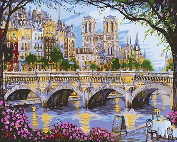 Paint by Numbers Kit - A Bridge In Paris Style Romance