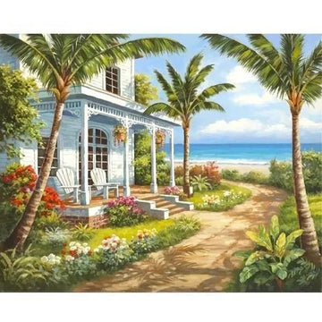 Paint by Numbers Kit - A House By The Sea