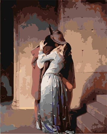 Paint by Numbers Kit - A Kiss Infront of Stairs