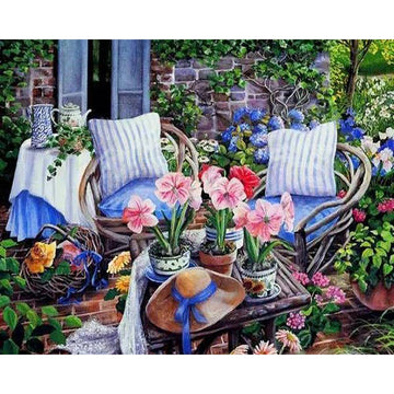 Paint by Numbers Kit - A Terrace Invaded By Nature
