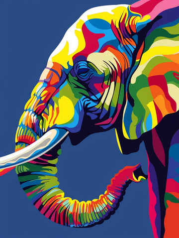Paint by Numbers Kit - Abstract Elephant Digital Painting