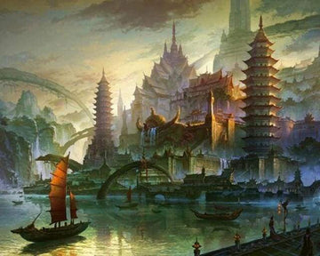 Paint by Numbers Kit - Ancient city in Asia