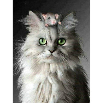 Diamond Paintings - Angry Cat With Rat