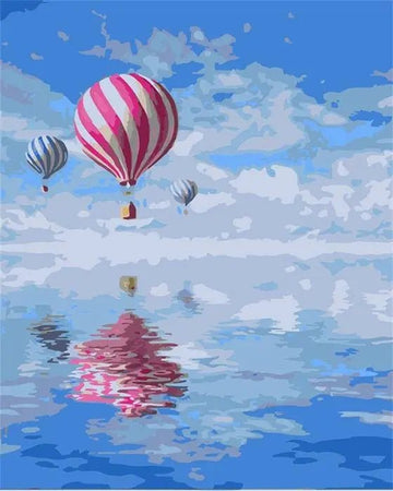 Paint by Numbers Kit - Ballons Flying Over Sea