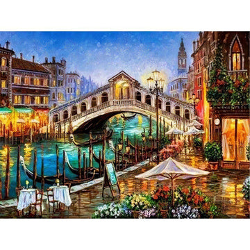 Diamond Paintings - Beautiful Bridge Over The Canal