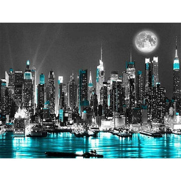 Diamond Paintings - Beautiful Moon and City