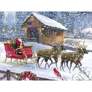 Diamond Paintings - Beautiful Time And The Car Of Santa