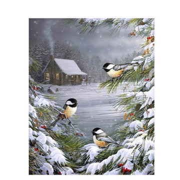 Paint by Numbers Kit - Birds In The Snow On A Tree