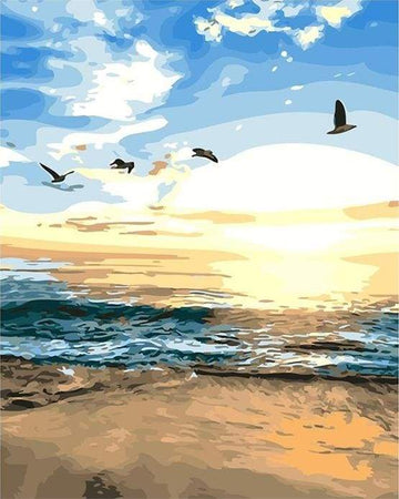 Paint by Numbers Kit - Birds and Seaview