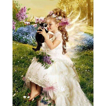 Diamond Paintings - Black Cat and Angel Girl