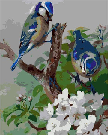 Paint by Numbers Kit - Blue Bird and White Flower