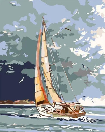 Paint by Numbers Kit - Boat Sails In Shores