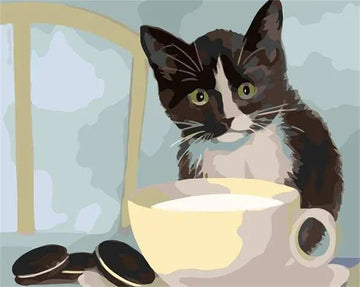 Paint by Numbers Kit - Breakfast Time Cat