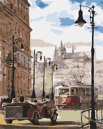 Paint by Numbers Kit - Cars Moving Through Road