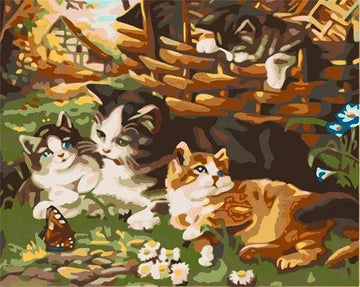 Paint by Numbers Kit - Cats Family
