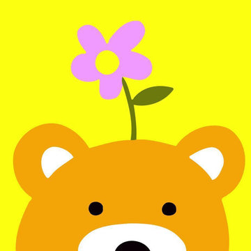 Paint by Numbers Kit - Children Painting kit Bear and Flower