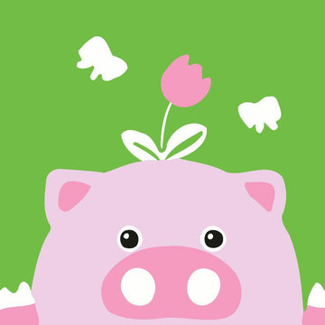 Paint by Numbers Kit - Children Painting kit Pig and flower