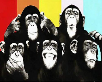 Paint by Numbers Kit - Chimpanzees