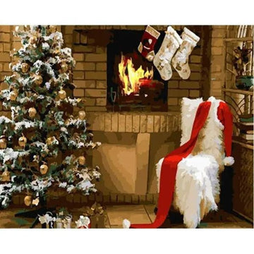 Paint by Numbers Kit - Christmas Tree With A Chair