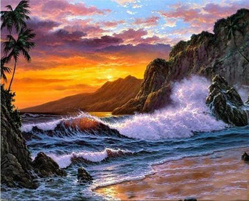 Paint by Numbers Kit - Cliff and Waves