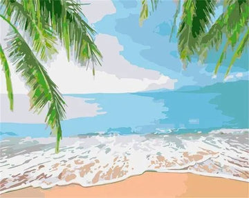 Paint by Numbers Kit - Coconut Trees and Sea