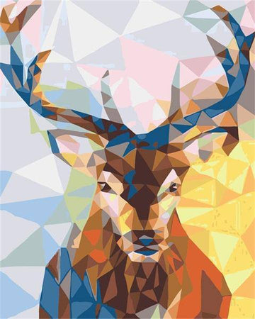 Paint by Numbers Kit - Colorful Geometric Deer