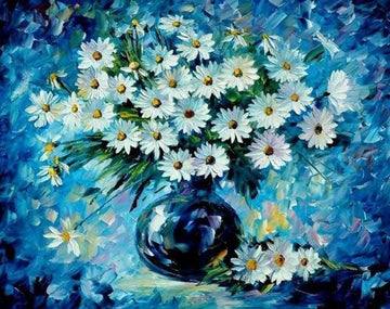 Paint by Numbers Kit - Daisies and blue vase