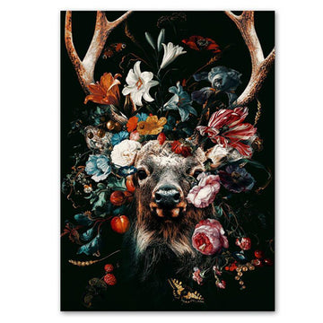 Diamond Paintings - Deer And Flowers