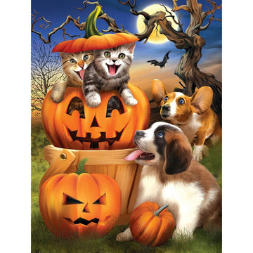 Diamond Paintings - Dogs and Cats Halloween