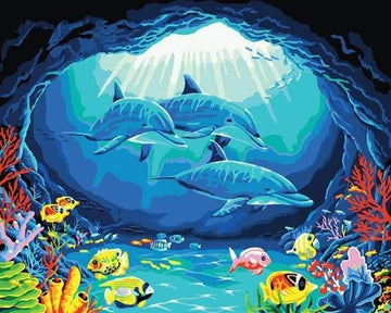 Paint by Numbers Kit - Dolphins ride