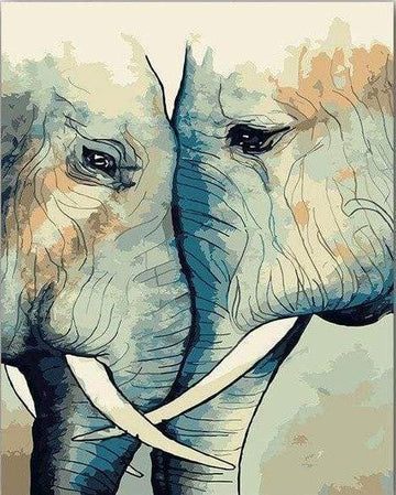 Paint by Numbers Kit - Elephants Gather