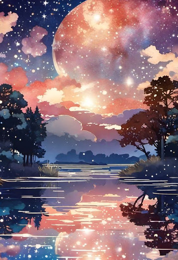 Paint by Numbers Kit - Fairy Moon Lake