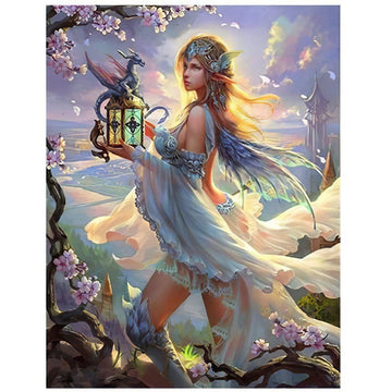 Diamond Paintings - Fairy With Dragon