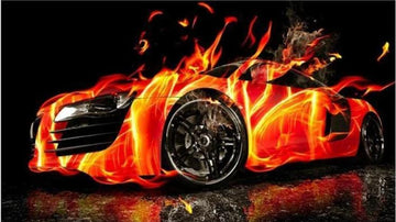 Diamond Paintings - Fiery Car Artwork