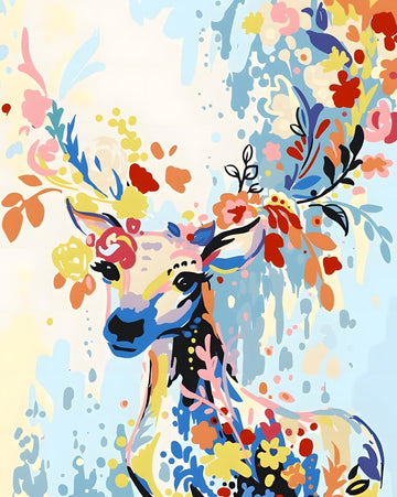 Paint by Numbers Kit - Floral Deer