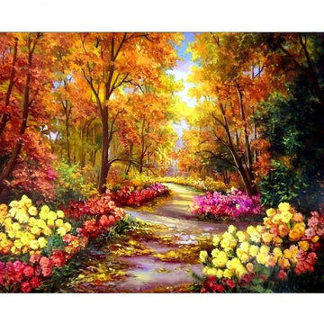 Paint by Numbers Kit - Flower Path In Autumn