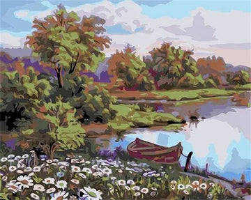 Paint by Numbers Kit - Flowers and Boat