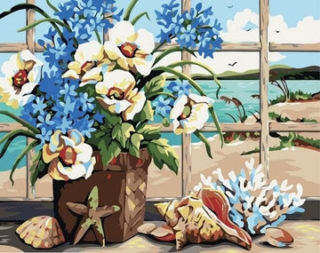 Paint by Numbers Kit - Flowers and Shells