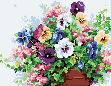 Paint by Numbers Kit - Flowers with multiple colors