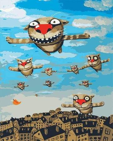 Paint by Numbers Kit - Flying Cats