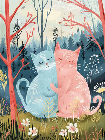 Paint by Numbers Kit - Forest Embrace Cats