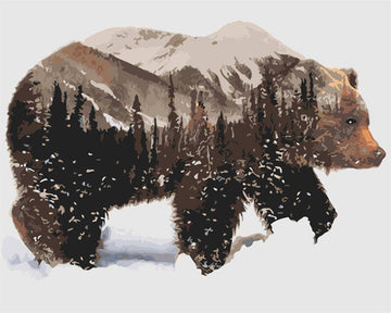 Paint by Numbers Kit - Forest Through A Bear