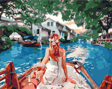 Paint by Numbers Kit - Girl Enjoying In a Boat