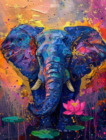 Paint by Numbers Kit - Golden Twilight Elephant
