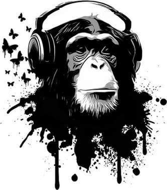 Paint by Numbers Kit - Gorilla With Headphones