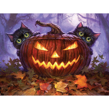 Diamond Paintings - Halloween Cat Pumpkin