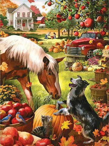 Diamond Paintings - Halloween Horse And Dog