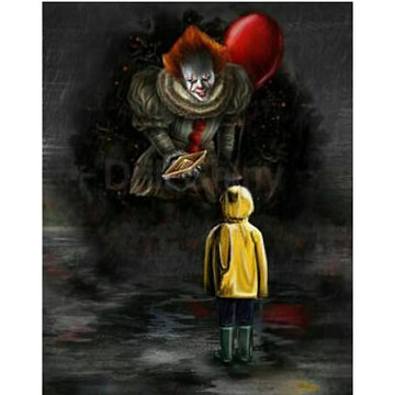 Diamond Paintings - Halloween Joker With Little Boy